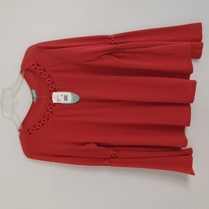 Plus Size Bell Sleeve Pumpkin Long Sleeve Top (new)